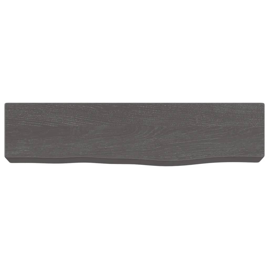 Wall Shelf Dark Brown 40x10x6 cm Treated Solid Wood Oak