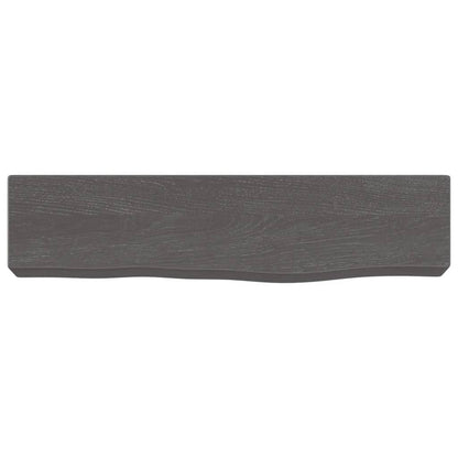 Wall Shelf Dark Brown 40x10x6 cm Treated Solid Wood Oak