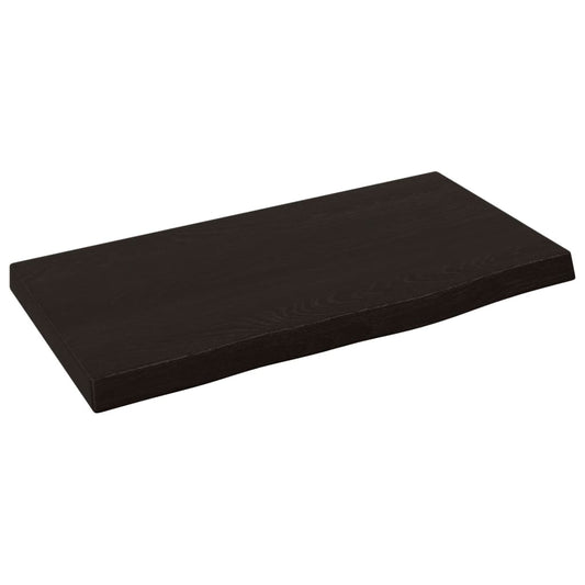 Wall Shelf Dark Brown 40x20x2 cm Treated Solid Wood Oak
