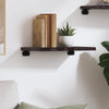 Wall Shelf Dark Brown 40x20x2 cm Treated Solid Wood Oak