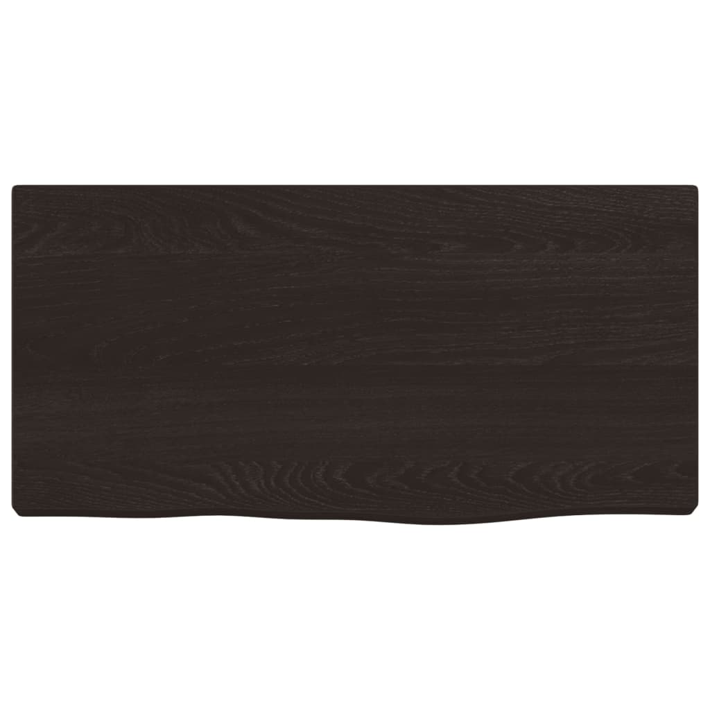 Wall Shelf Dark Brown 40x20x2 cm Treated Solid Wood Oak