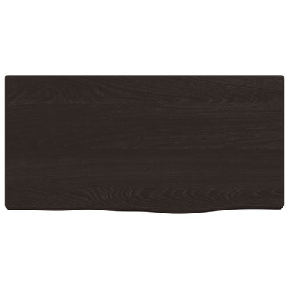 Wall Shelf Dark Brown 40x20x2 cm Treated Solid Wood Oak