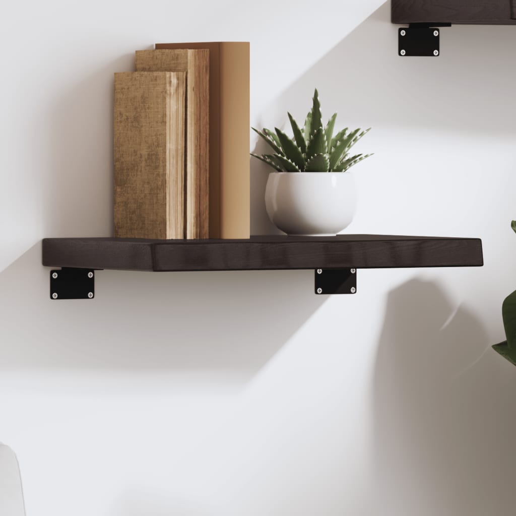 Wall Shelf Dark Brown 40x20x4 cm Treated Solid Wood Oak