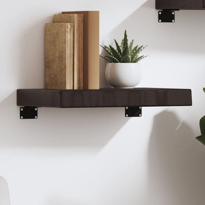 Wall Shelf Dark Brown 40x20x6 cm Treated Solid Wood Oak