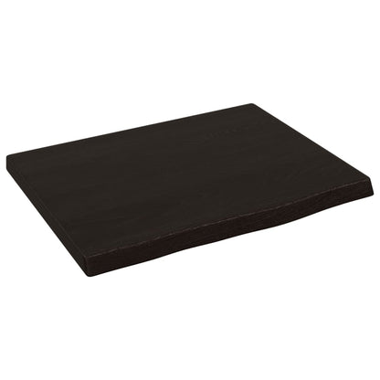 Wall Shelf Dark Brown 40x30x2 cm Treated Solid Wood Oak