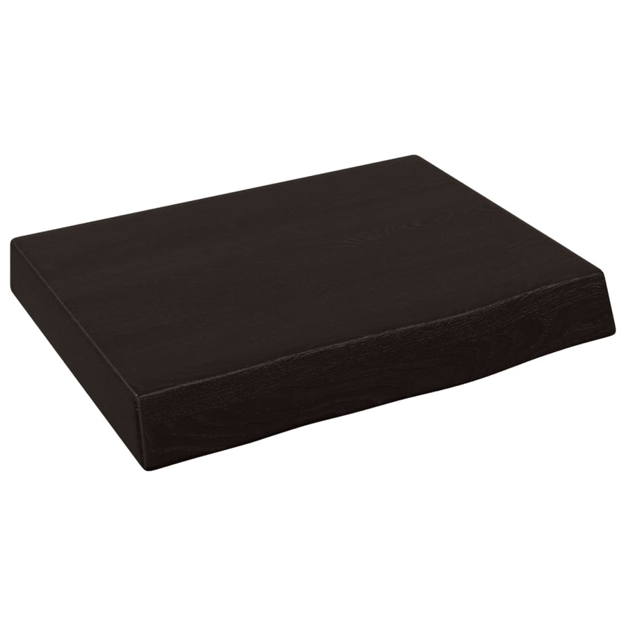 Wall Shelf Dark Brown 40x30x(2-4) cm Treated Solid Wood Oak