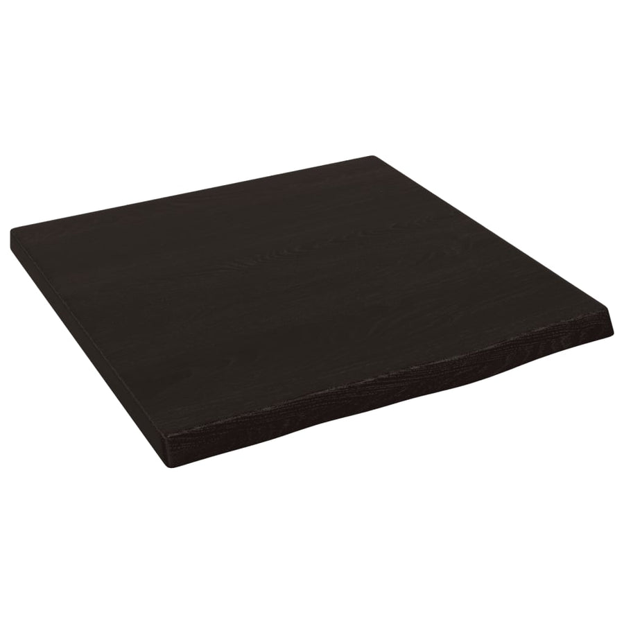 Wall Shelf Dark Brown 40x40x2 cm Treated Solid Wood Oak
