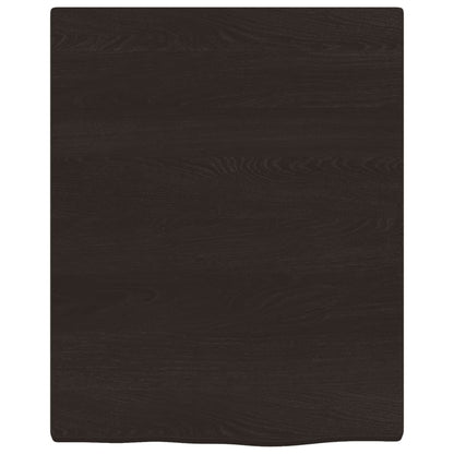 Wall Shelf Dark Brown 40x50x2 cm Treated Solid Wood Oak