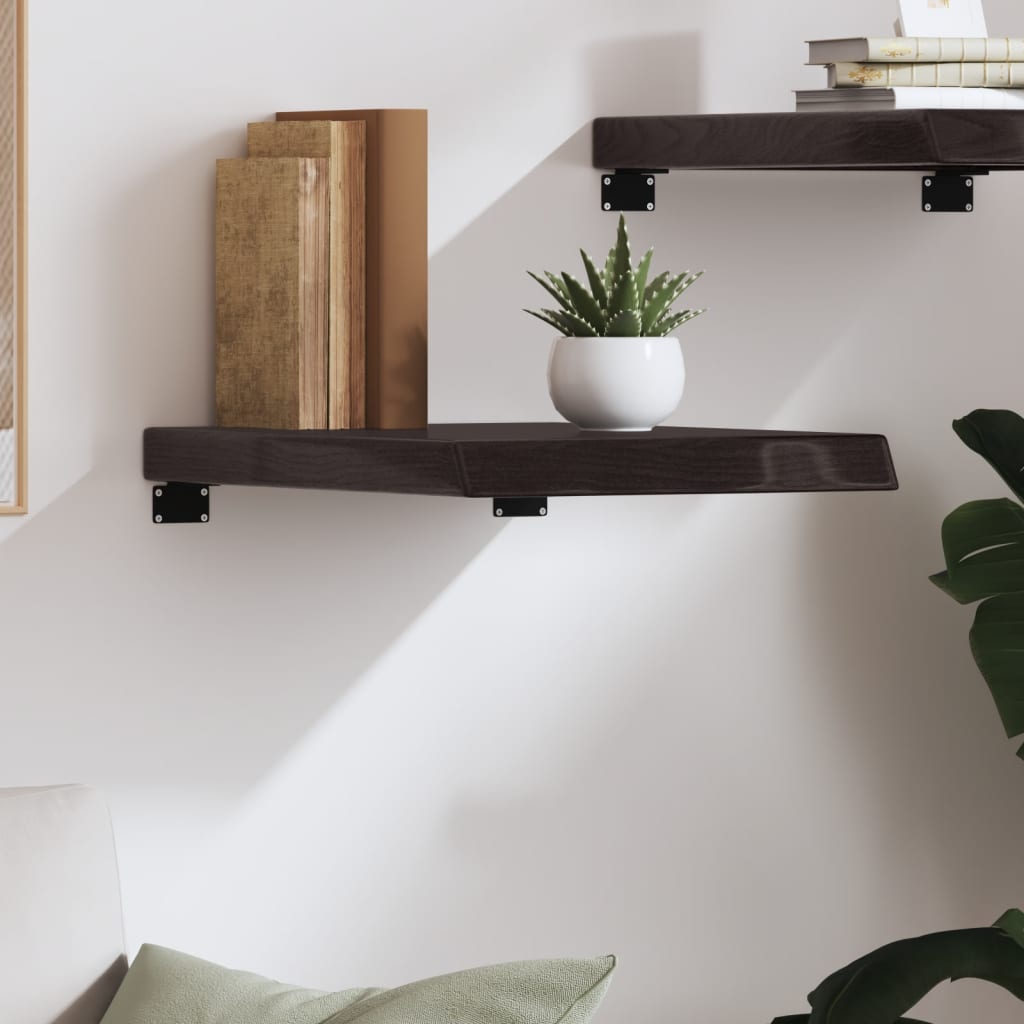 Wall Shelf Dark Brown 40x50x(2-6) cm Treated Solid Wood Oak