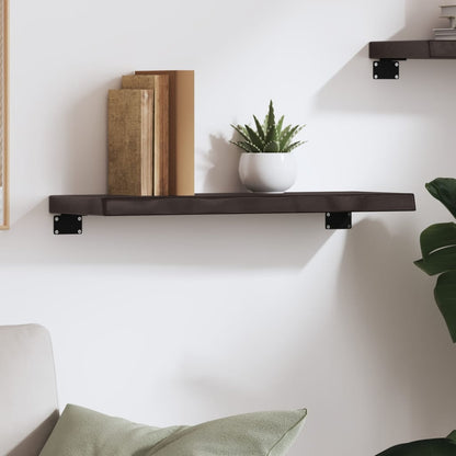 Wall Shelf Dark Brown 60x20x4 cm Treated Solid Wood Oak