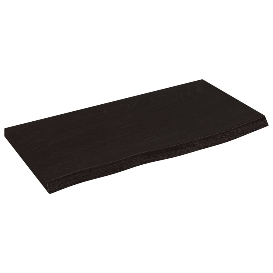 Wall Shelf Dark Brown 60x30x2 cm Treated Solid Wood Oak