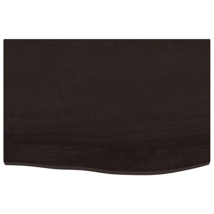 Wall Shelf Dark Brown 60x40x2 cm Treated Solid Wood Oak