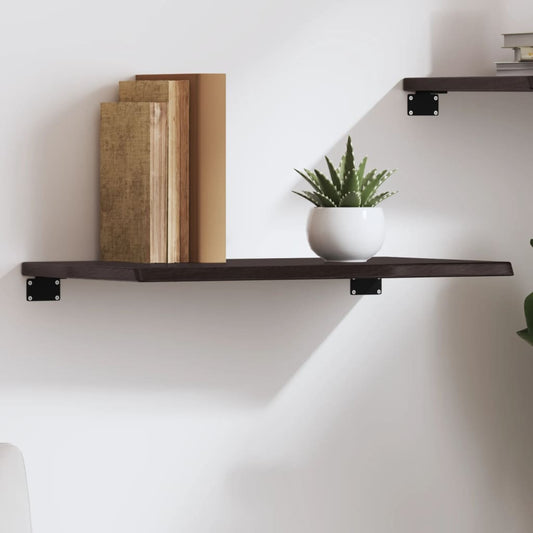Wall Shelf Dark Brown 60x40x2 cm Treated Solid Wood Oak