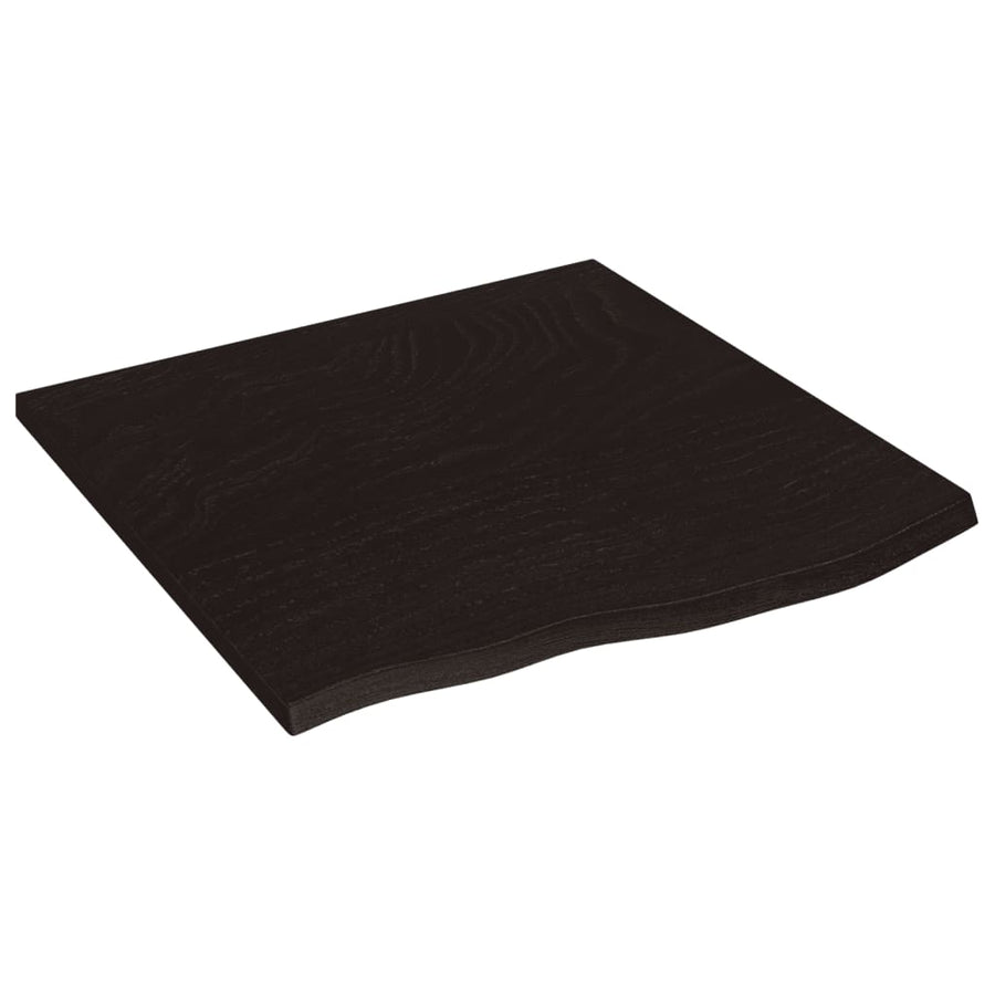 Wall Shelf Dark Brown 60x60x2 cm Treated Solid Wood Oak