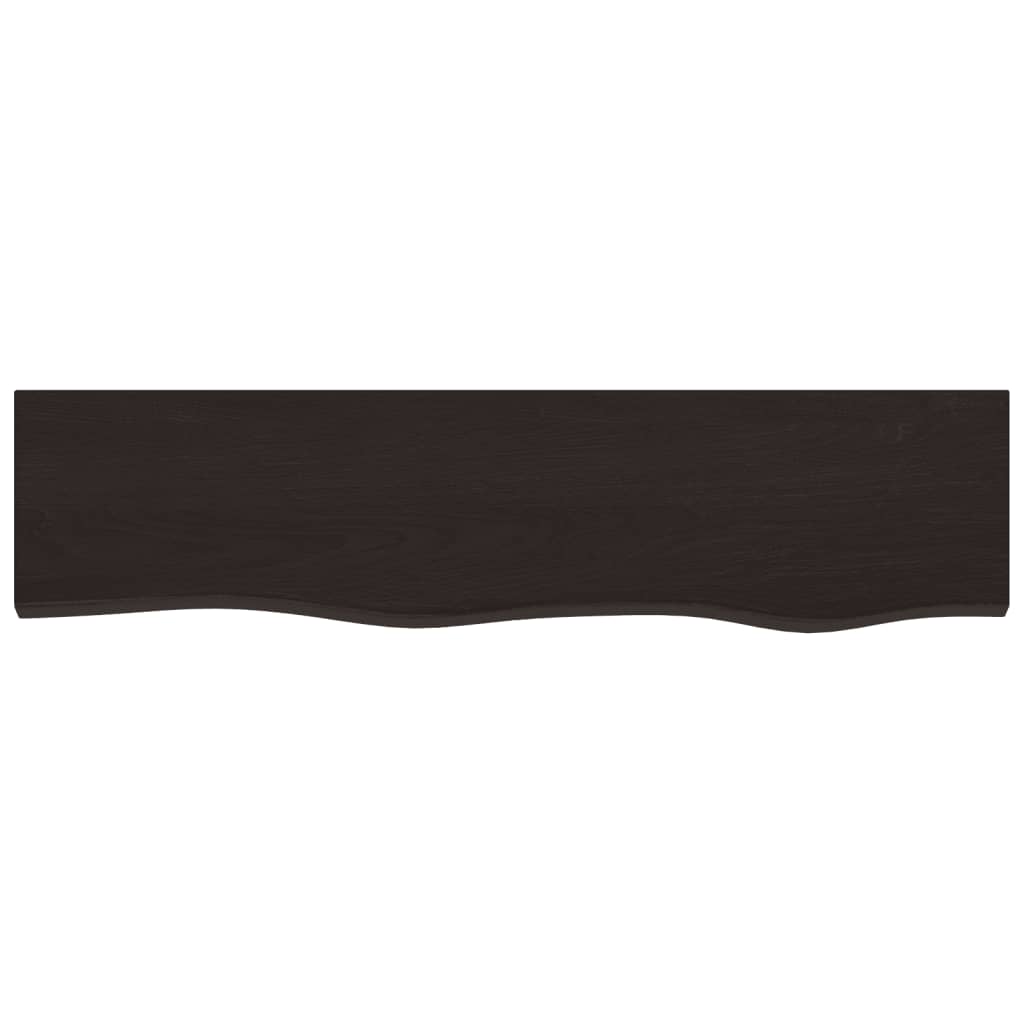Wall Shelf Dark Brown 80x20x2 cm Treated Solid Wood Oak