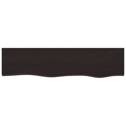 Wall Shelf Dark Brown 80x20x2 cm Treated Solid Wood Oak