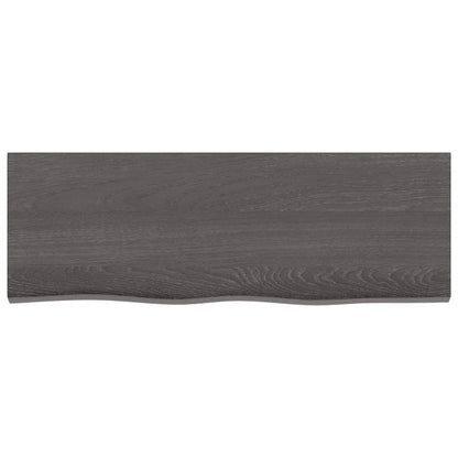 Wall Shelf Dark Brown 80x30x(2-6) cm Treated Solid Wood Oak