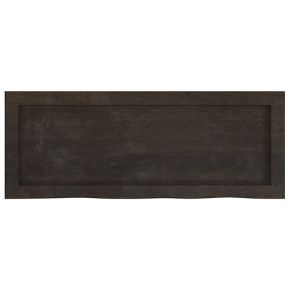 Wall Shelf Dark Brown 80x30x(2-6) cm Treated Solid Wood Oak