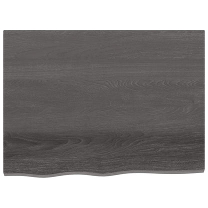 Wall Shelf Dark Brown 80x60x(2-4) cm Treated Solid Wood Oak