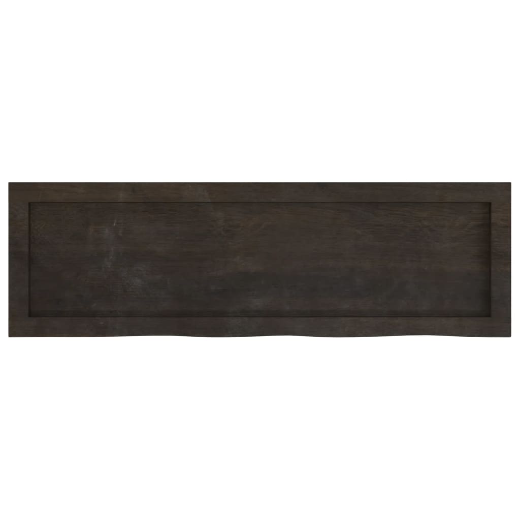 Wall Shelf Dark Brown 100x30x(2-6) cm Treated Solid Wood Oak