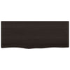 Wall Shelf Dark Brown 100x40x(2-6) cm Treated Solid Wood Oak