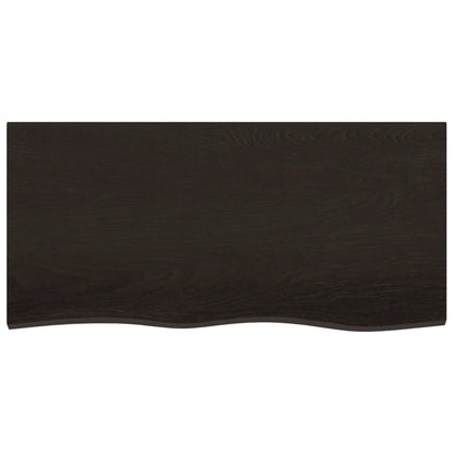 Wall Shelf Dark Brown 100x50x2 cm Treated Solid Wood Oak