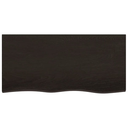 Wall Shelf Dark Brown 100x50x(2-6) cm Treated Solid Wood Oak