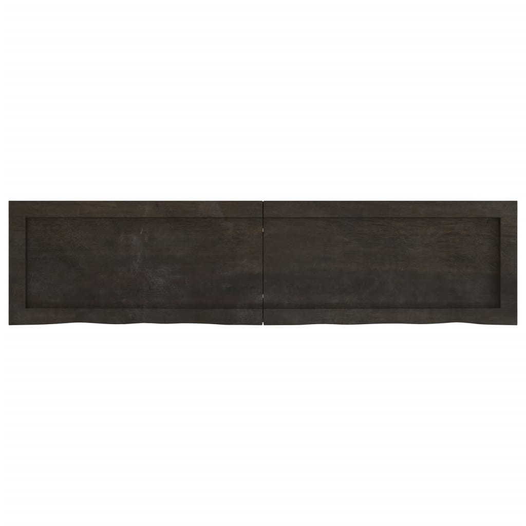 Wall Shelf Dark Brown 120x30x(2-4) cm Treated Solid Wood Oak