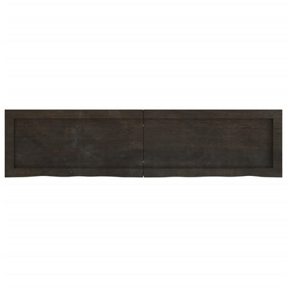 Wall Shelf Dark Brown 120x30x(2-4) cm Treated Solid Wood Oak