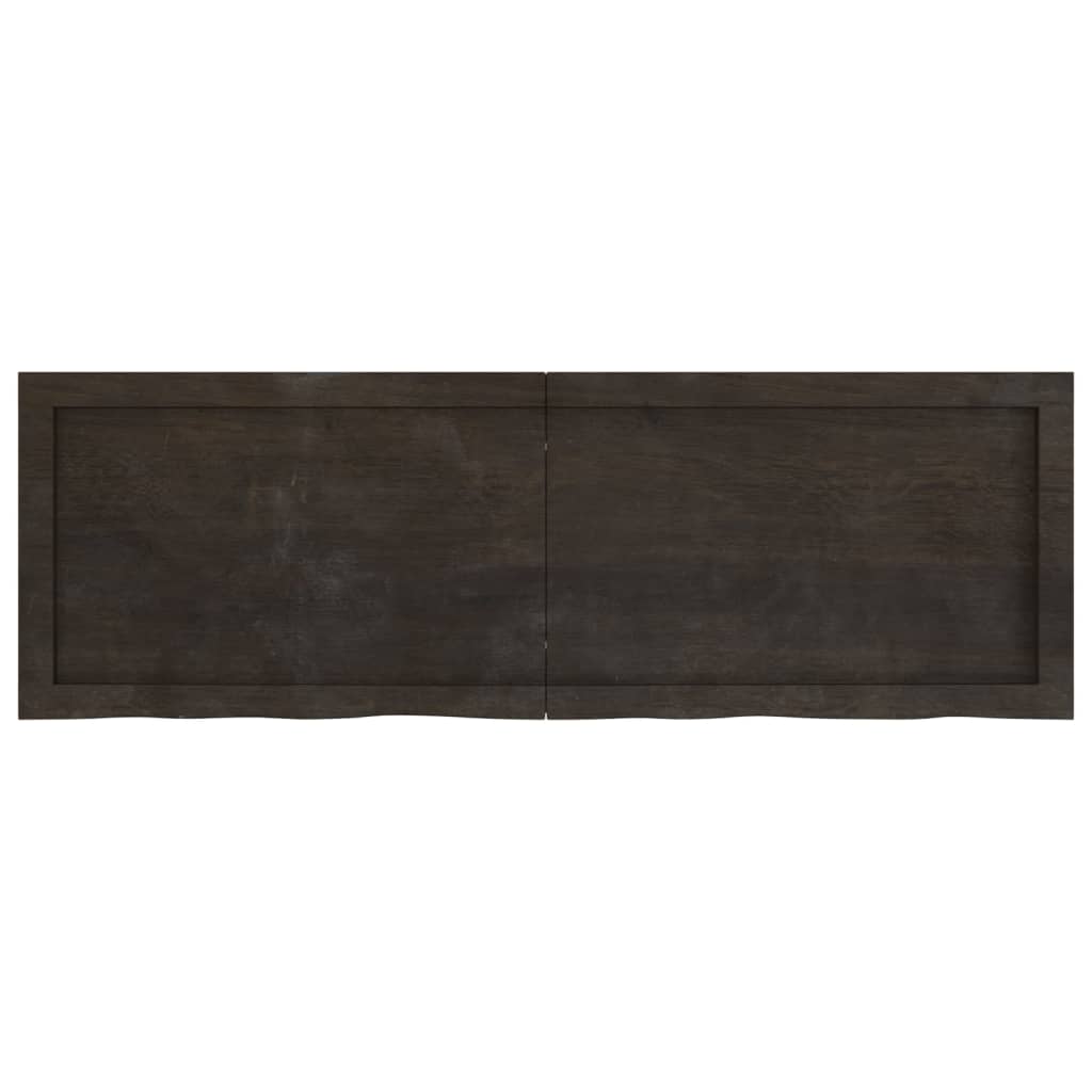 Wall Shelf Dark Brown 120x40x(2-4) cm Treated Solid Wood Oak