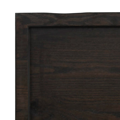 Wall Shelf Dark Brown 120x40x(2-4) cm Treated Solid Wood Oak