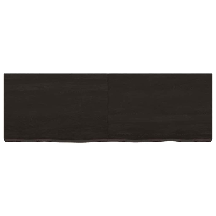 Wall Shelf Dark Brown 120x40x(2-6) cm Treated Solid Wood Oak