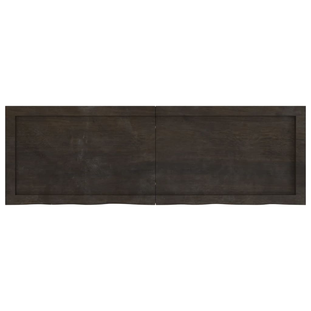 Wall Shelf Dark Brown 120x40x(2-6) cm Treated Solid Wood Oak