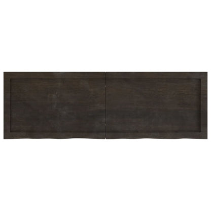 Wall Shelf Dark Brown 120x40x(2-6) cm Treated Solid Wood Oak