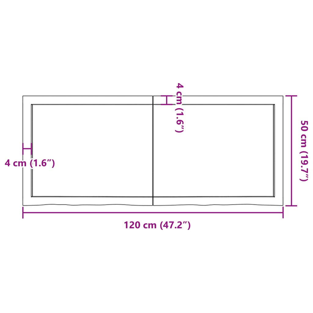 Wall Shelf Dark Brown 120x50x(2-4) cm Treated Solid Wood Oak