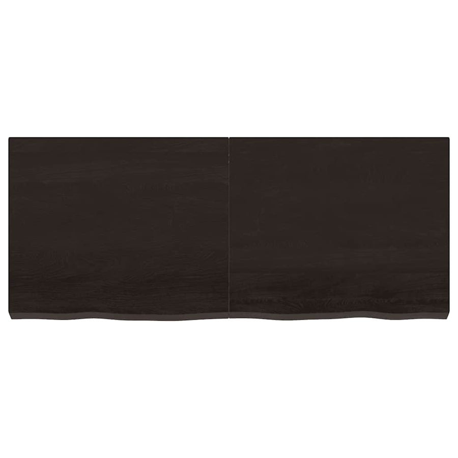 Wall Shelf Dark Brown 120x50x(2-6) cm Treated Solid Wood Oak
