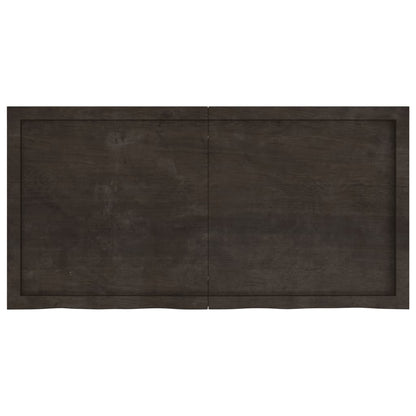 Wall Shelf Dark Brown 120x60x(2-4) cm Treated Solid Wood Oak