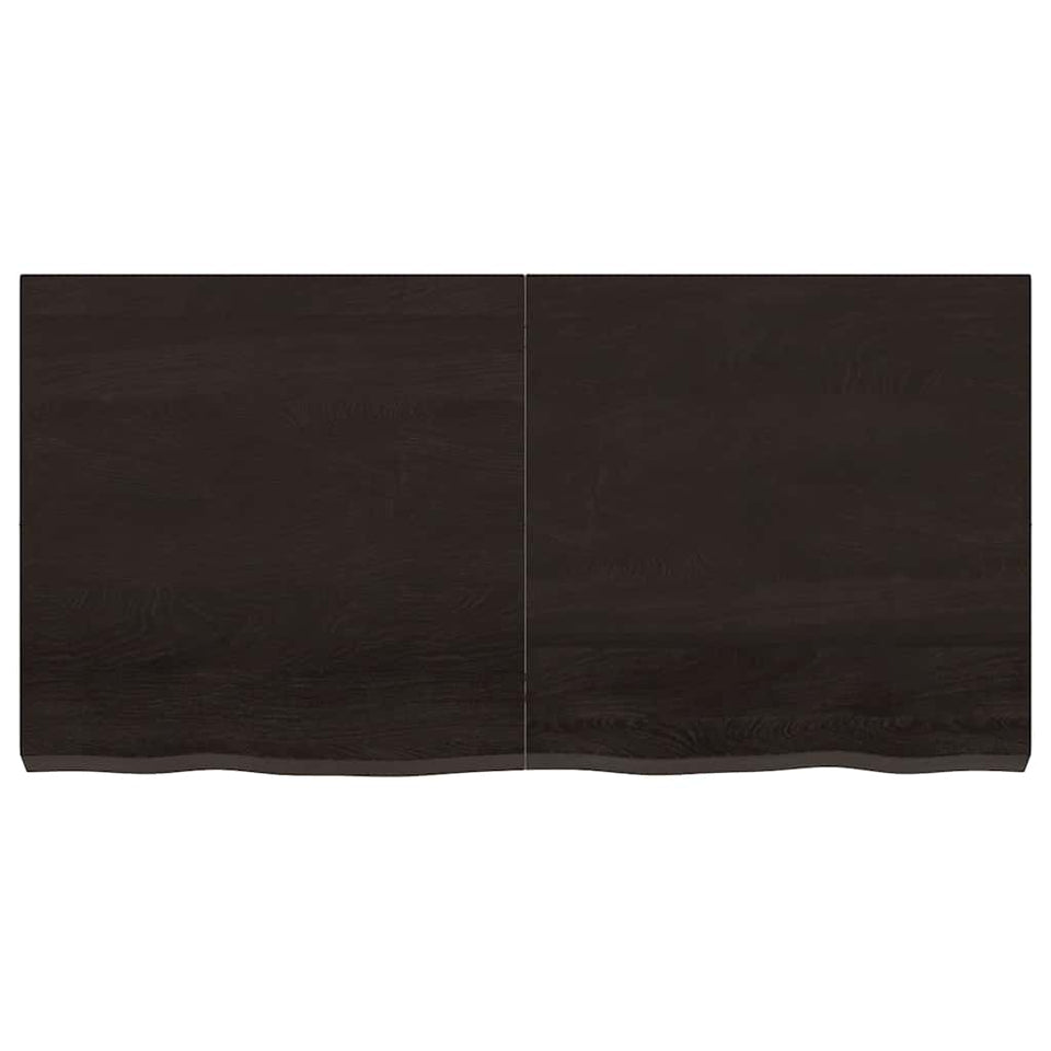 Wall Shelf Dark Brown 120x60x(2-6) cm Treated Solid Wood Oak