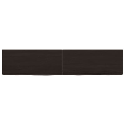 Wall Shelf Dark Brown 140x30x(2-6) cm Treated Solid Wood Oak