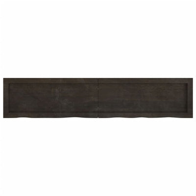 Wall Shelf Dark Brown 140x30x(2-6) cm Treated Solid Wood Oak
