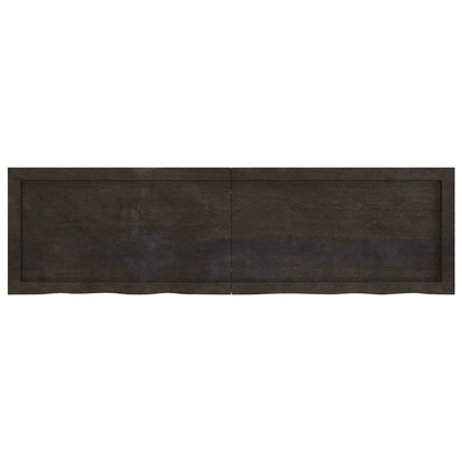 Wall Shelf Dark Brown 140x40x(2-4) cm Treated Solid Wood Oak