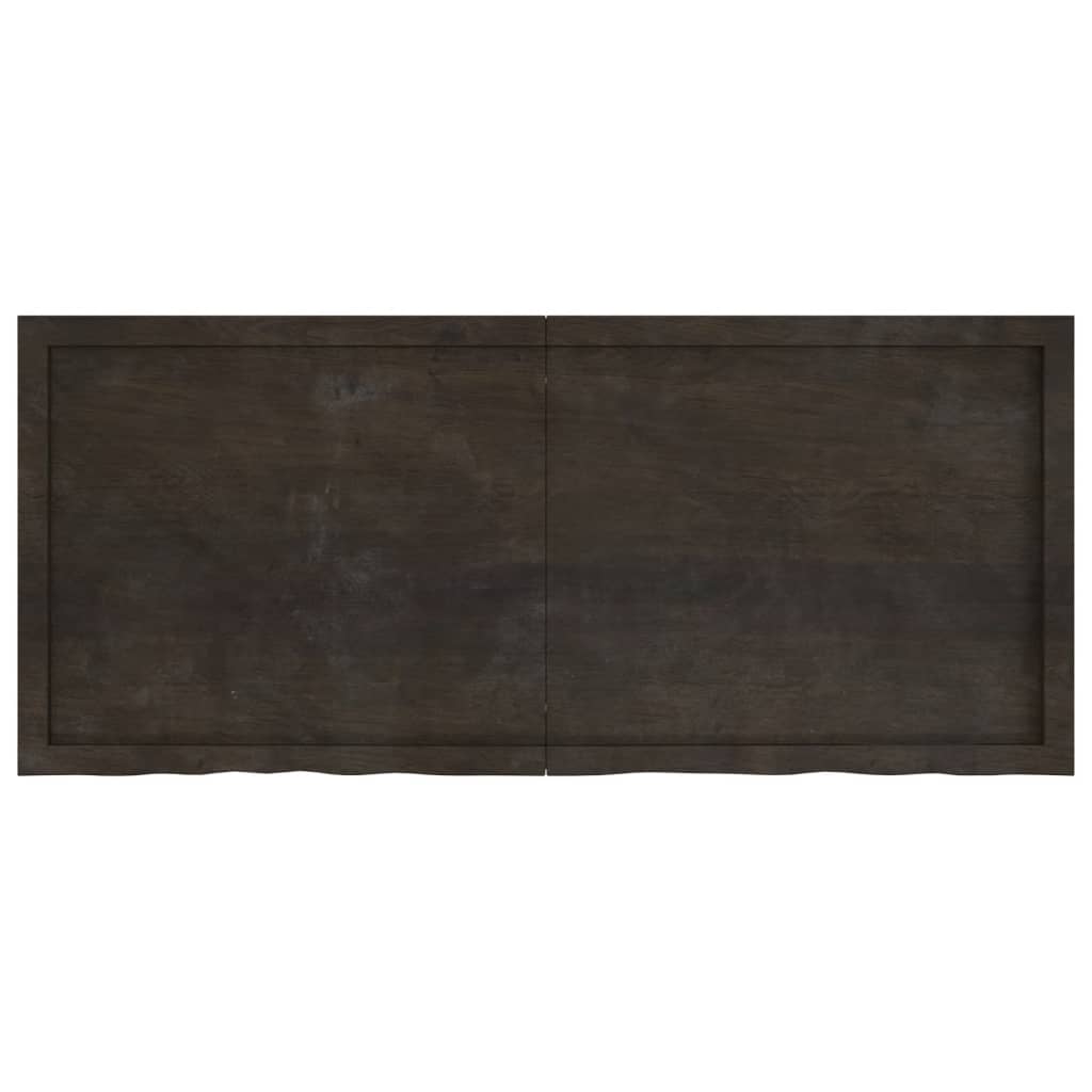 Wall Shelf Dark Brown 140x60x(2-4) cm Treated Solid Wood Oak