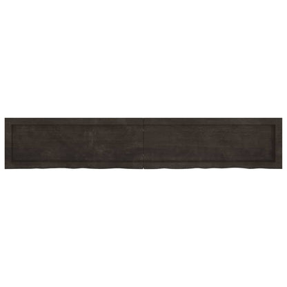 Wall Shelf Dark Brown 160x30x(2-4) cm Treated Solid Wood Oak