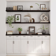 Wall Shelf Dark Brown 160x40x(2-4) cm Treated Solid Wood Oak