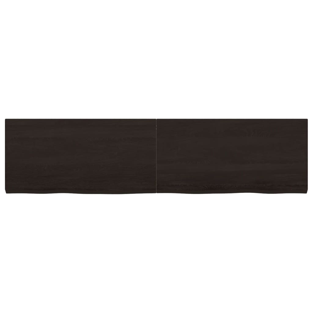 Wall Shelf Dark Brown 160x40x(2-4) cm Treated Solid Wood Oak