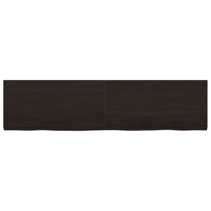 Wall Shelf Dark Brown 160x40x(2-4) cm Treated Solid Wood Oak