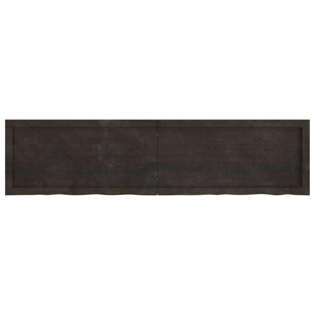 Wall Shelf Dark Brown 160x40x(2-4) cm Treated Solid Wood Oak