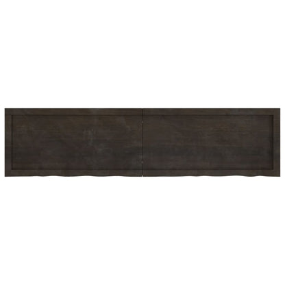 Wall Shelf Dark Brown 160x40x(2-4) cm Treated Solid Wood Oak