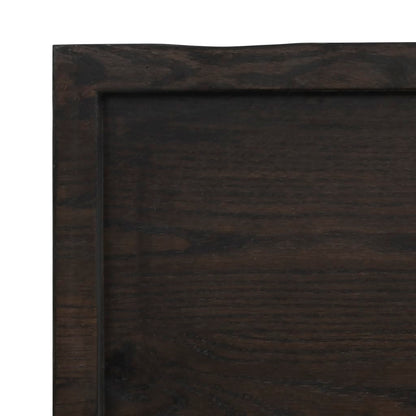 Wall Shelf Dark Brown 160x40x(2-4) cm Treated Solid Wood Oak