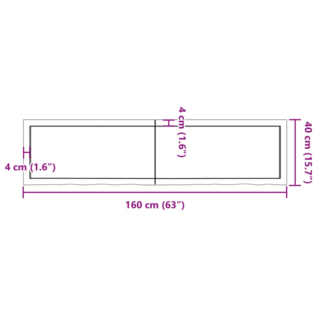 Wall Shelf Dark Brown 160x40x(2-4) cm Treated Solid Wood Oak